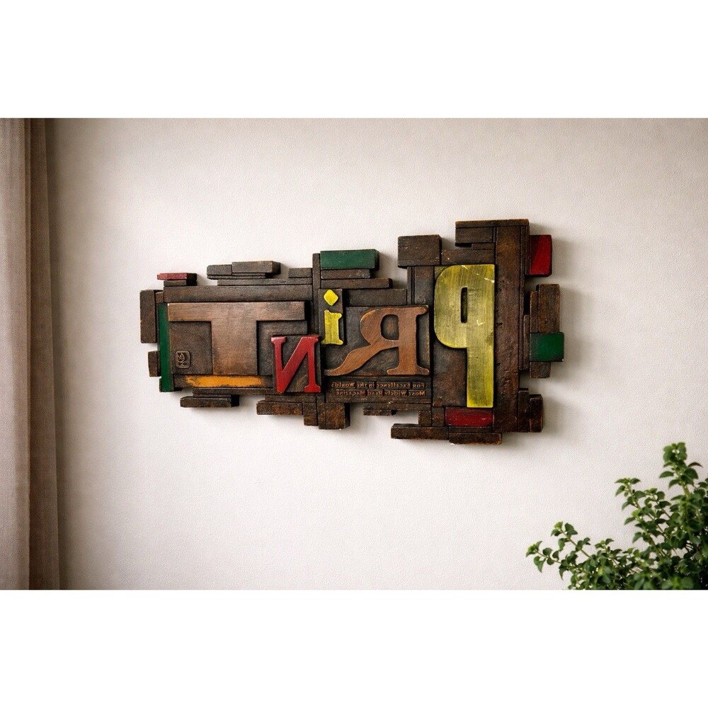 Vintage SHELDON ROSE ALPHASCULPT BRUTALIST - PRINT ART 18.5in X 11in